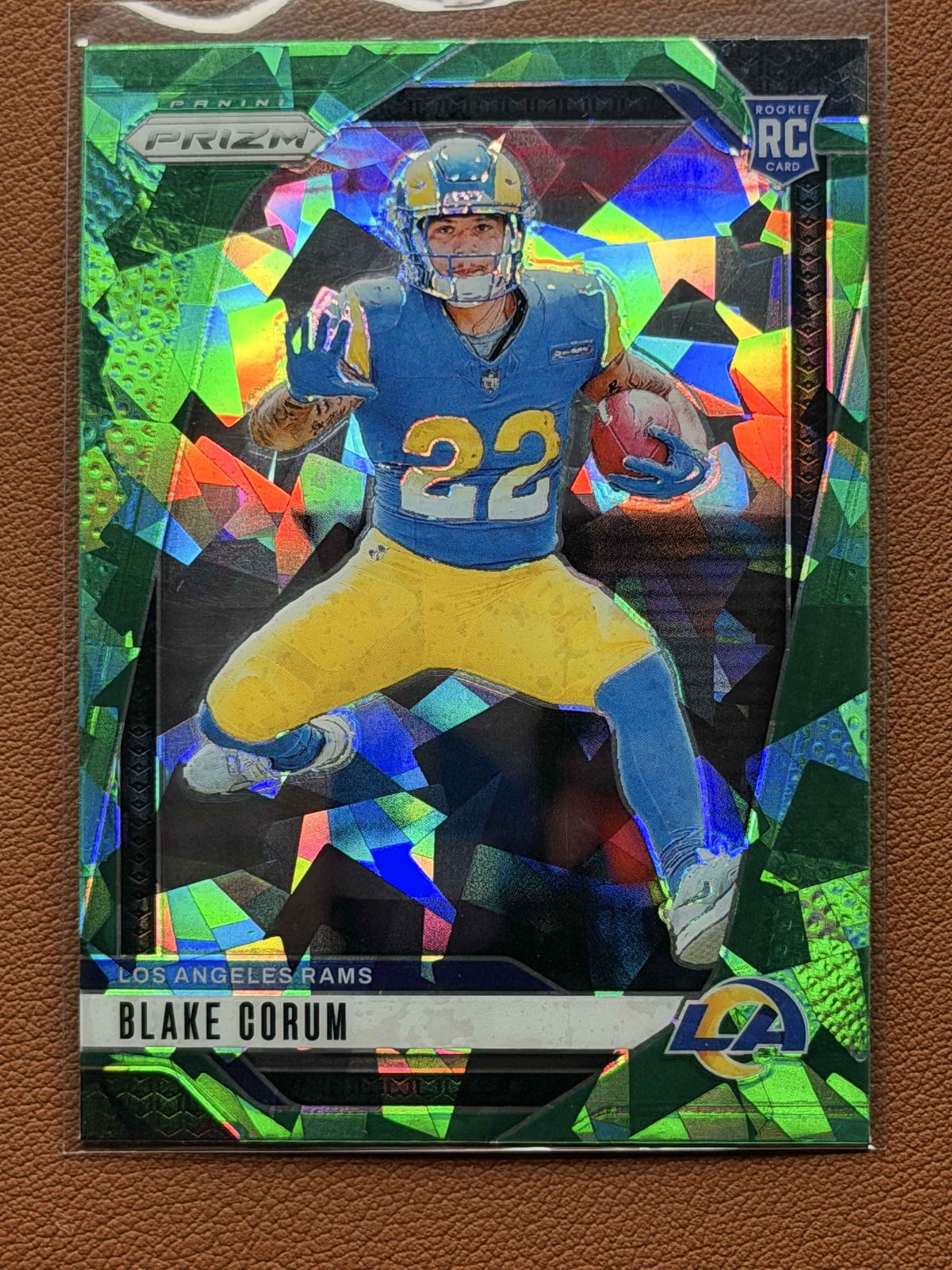2024 Panini Prizm Blake Corum #308 Green Ice RC Los Angeles Rams