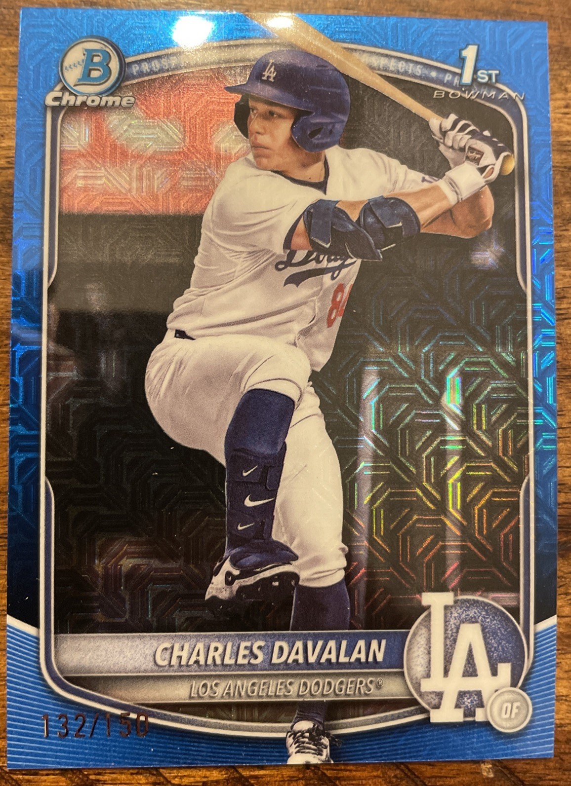 2025 Bowman Draft #BDC-96 Charles Davalan 1st Chrome Blue Mojo Refractor /150
