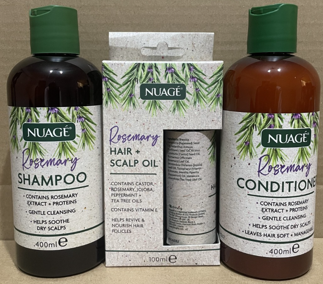 NUAGE ROSEMARY SHAMPOO & CONDITIONER FOR HAIR GROWTH NATURAL SCALP OIL 400ML NEW