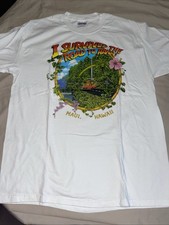 Vintage T Shirt White Size O  I Survived The Road To Hana Maui,Hawaii