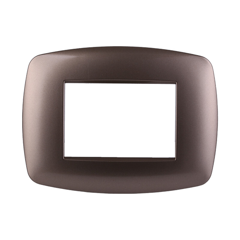 Ettroit Serie Space Placca 503 3P Moduli Slim Acciao Bronzo Compatibile Living L