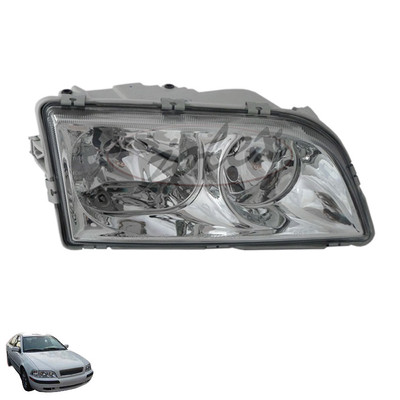 Scheinwerfer Hauptscheinwerfer vorne rechts Klarglas chrom 4-PIN Volvo S40 V40