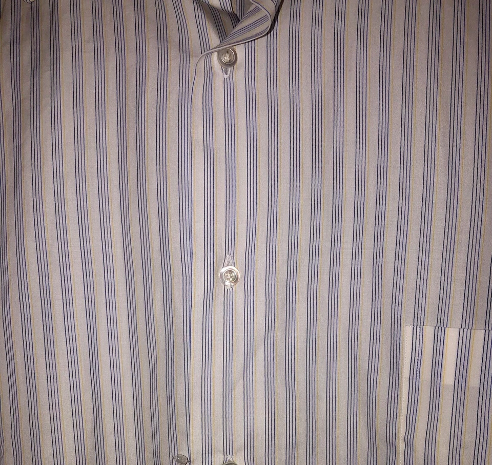Camisa de vestir Barba Napoli para hombre 100 % algodón a rayas talla 18,5 nueva con etiquetas $495 Foto 2 de 4