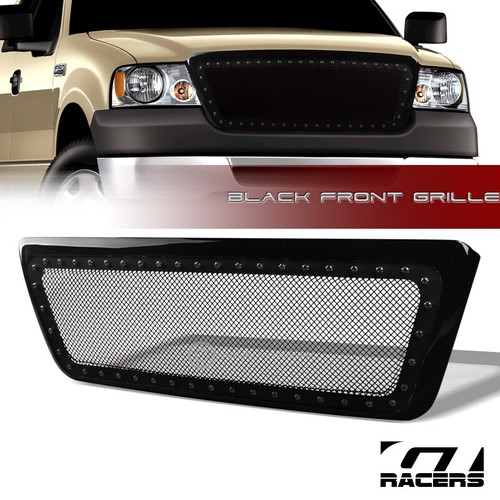 For 20042008 Ford F150 Black Rivet Bolt Steel Mesh Front Bumper Grill