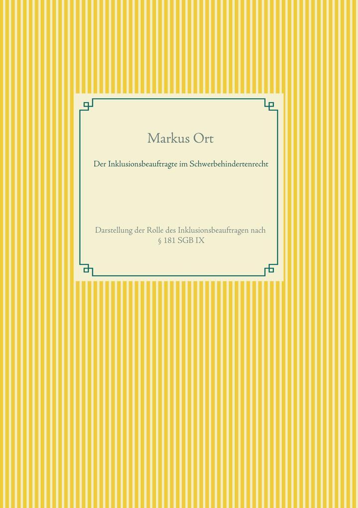 Der Inklusionsbeauftragte Schwerbehindertenrecht | Markus Ort | 2020