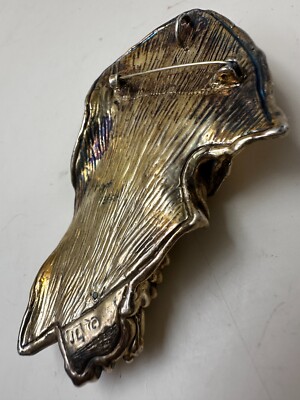 Grande Broche-pendentif Signée JL - Design Sculptural En Alliage Doré - Occasion Bon état