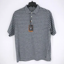 Cremieux Performance Men's Short-Sleeve Shirt XL Dark Blue Striped NWT $85