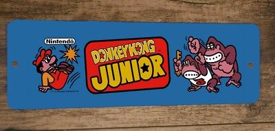 4x12 Donkey Kong Jr Classic Arcade Marquee Banner Metal Wall Sign