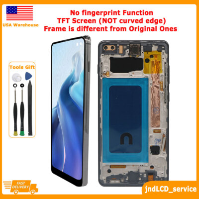 Black For Samsung Galaxy S10+ S10 Plus G975 LCD Display Screen Digitizer + Frame