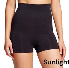 Maidenform Cool Comfort High Waist Firm Shaping Shorts SZ M Black Recycled Yarn