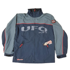 Ufo MTB Windbreaker Rain Jacket Navy/Grey Small Mountain Bike Motocross Casual