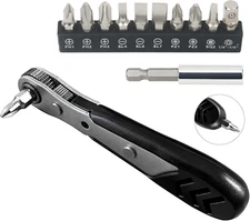 STREBITO Mini Ratchet Set 12-Piece 1/4 Right Angle Screwdriver Set - Small Ratch