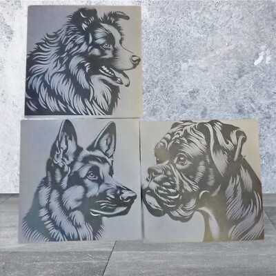 Schiefer Untersetzer - 3er Set - Hunde