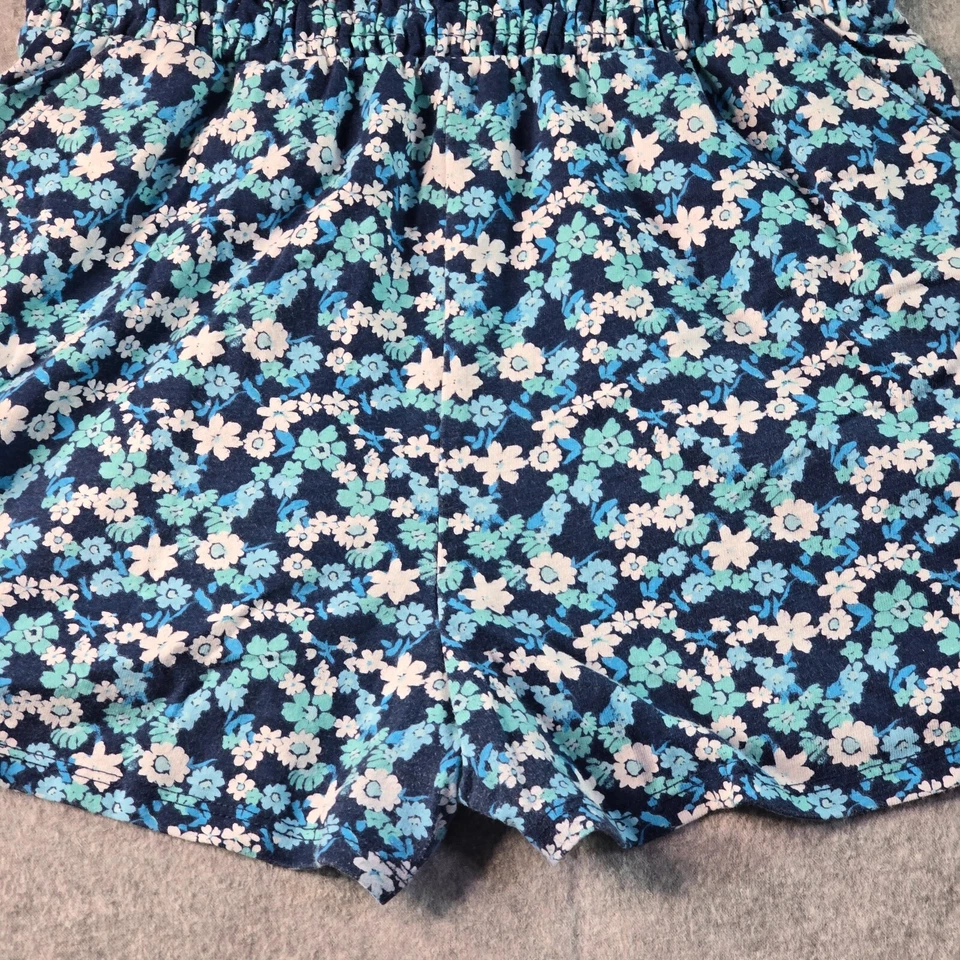 Justice Girls Blue Floral Culottes 16 One Piece Shorts Tank Crochet Embroidered - Image 4 of 4