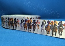 Horse Racing jockeys (oil painting design) satin cake/craft ribbon @ MrsMario's