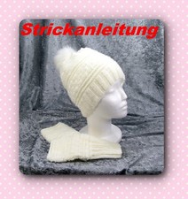 Strickanleitung M&uuml;tze und Handstulpen Isa in Strukturmuster