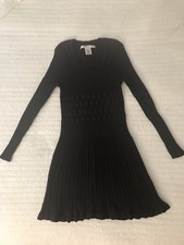 NEW Max Studio Knit Long Sleeve Stretchy Ribbed Sweater Dress, Day to Night Sz L