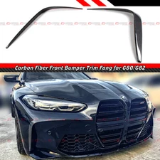 FOR 2021-25 BMW G80 G82 M3 M4 CARBON FIBER FRONT BUMPER GARNISH TRIM COVER FANG