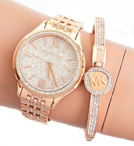 Montre Michael Kors montre pour femme montre-bracelet MK7085 Mindy IP or rose neuve - Photo 2 sur 10