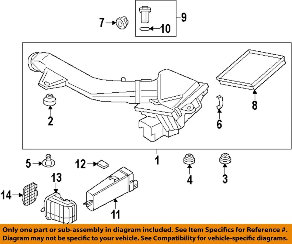 Used Air Cleaner Assembly fits: 2013 Bmw 335I 3.0L gasoline single turbo Sdn Gra - Image 3 of 4