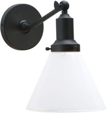 Permo Industrial Vintage Slope Pole Wall Mount Single Sconce with Funnel Flared