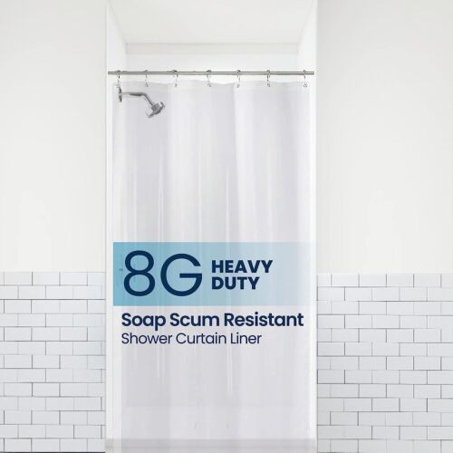 LiBa PEVA 8G Bathroom Small Shower Stall Curtain Liner, 36 W x 72 H Narrow Size, - Picture 1 of 6