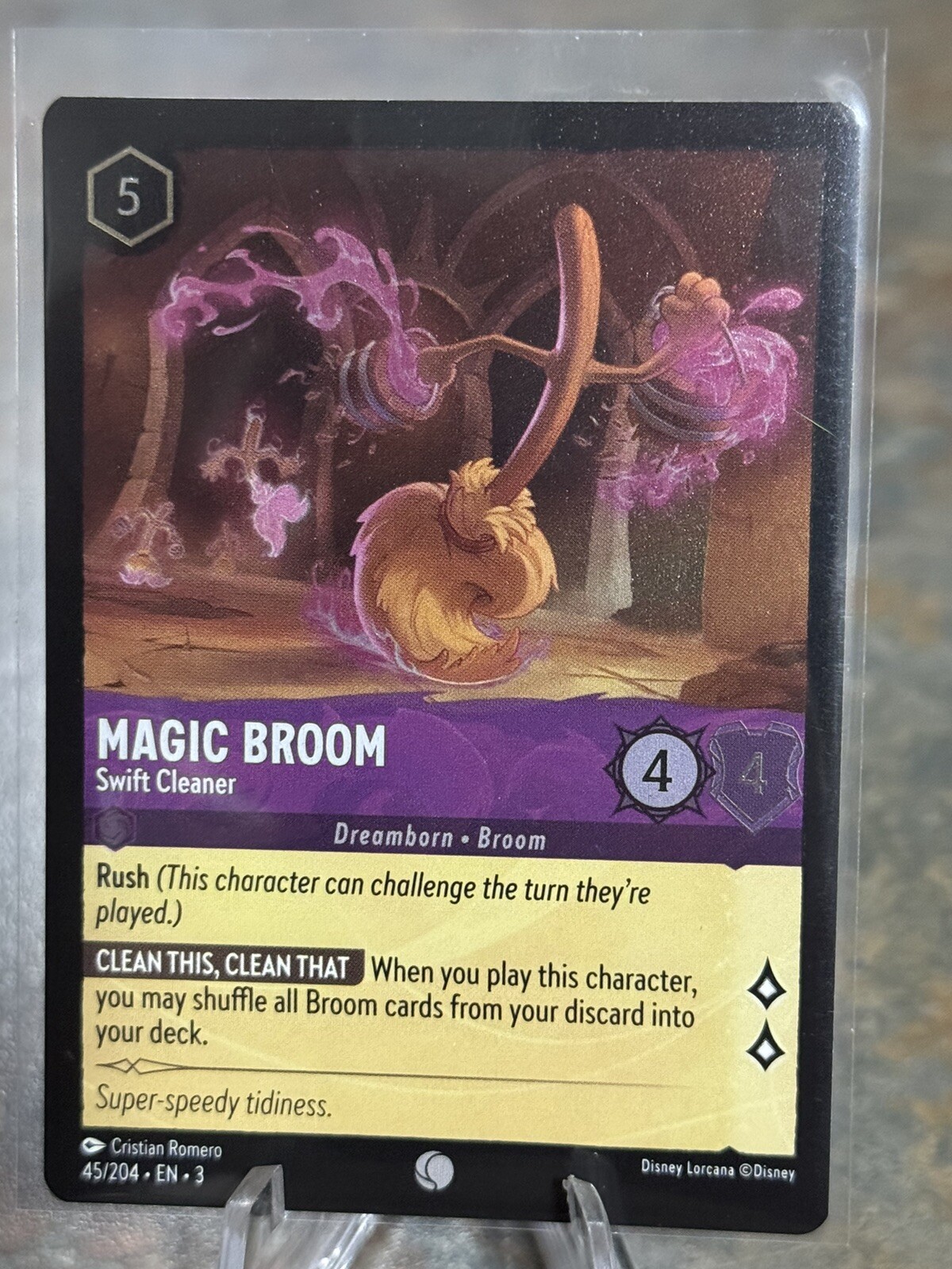 Disney Lorcana: Into The Inklands - Magic Broom - 45/204 (Cold Foil) Swift MINT