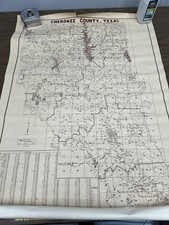 vintage cherokee county texas map 36x25