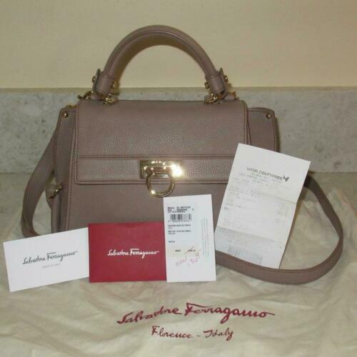 Salvatore Ferragamo Small Studio Satchel Bag Caraway Seed Pebbled