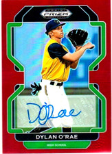 DYLAN O'RAE AUTO 2022 PRIZM DRAFT PICKS RED 29/50 REFRACTOR SP AUTOGRAPH BREWERS