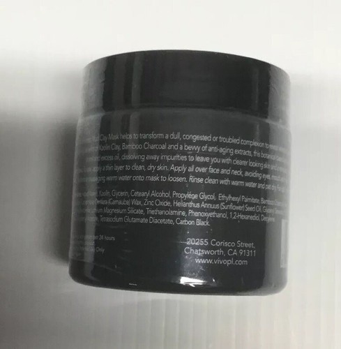Vivo Per Lei Bamboo Charcoal Clay Face and Body Mud Mask, 200 g/ 7.05 oz - Picture 2 of 2
