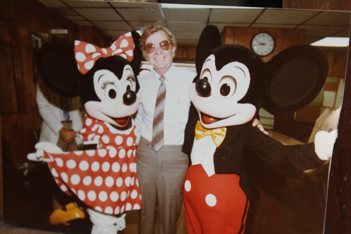 Vintage Photo 1980's Man with Mickey and Minnie Mouse | eBay