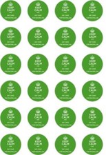 24 PRECUT MACMILLAN KEEP CALM CANCER SUPPORT/CHARITY RICE/WAFER CUP CAKE TOPPERS