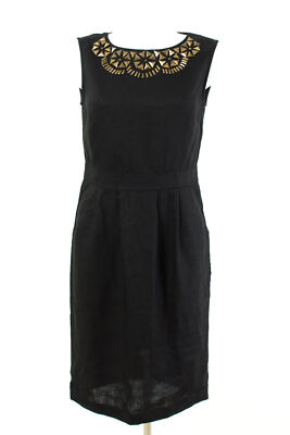 un1deux2trois3 Kleid Gr. 38 / M 100% Leinen Etuikleid Sommerkleid Nietenkleid