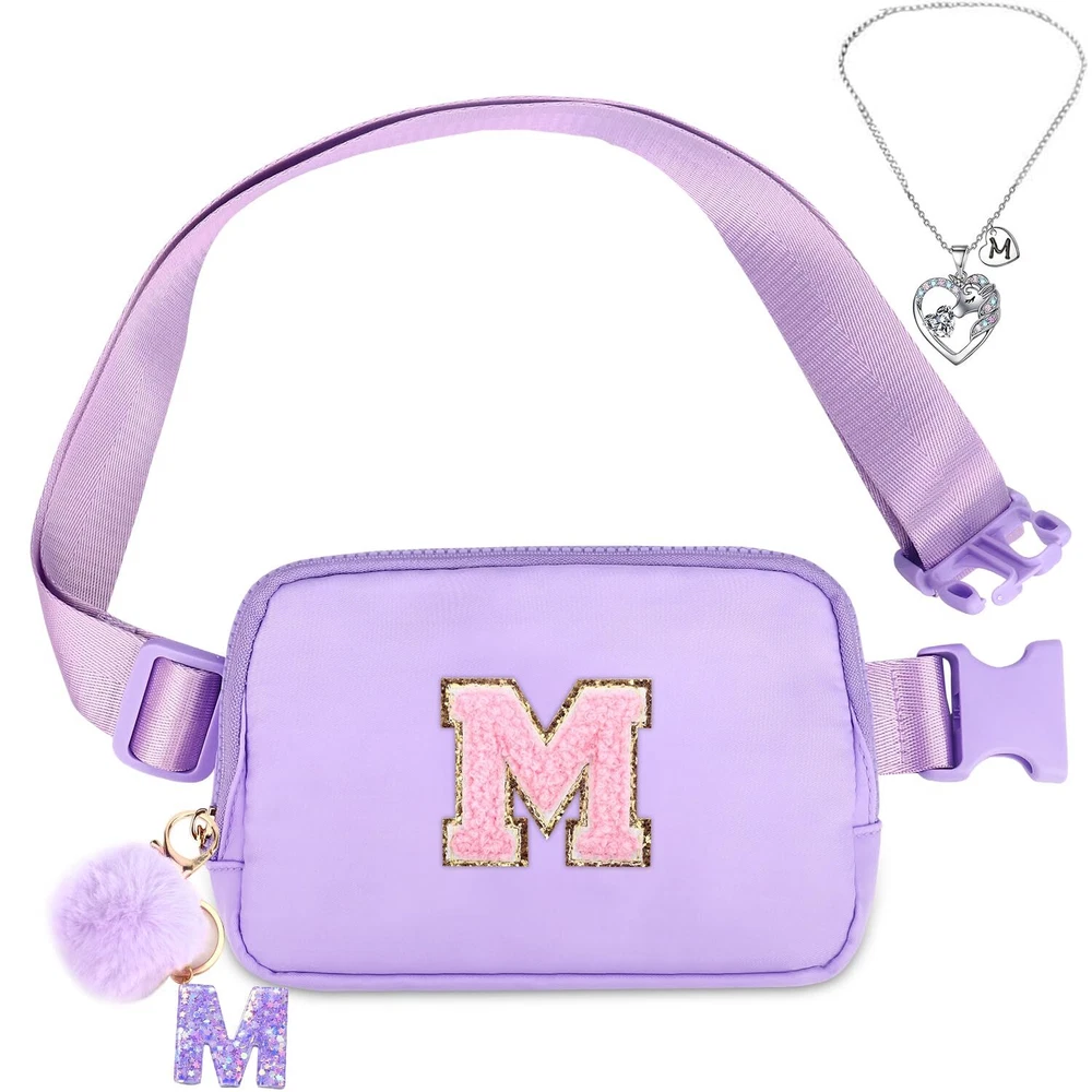 Girls Belt Bag for Fanny Pack - Initial Crossbody Bag for Birthday Gifts for ...