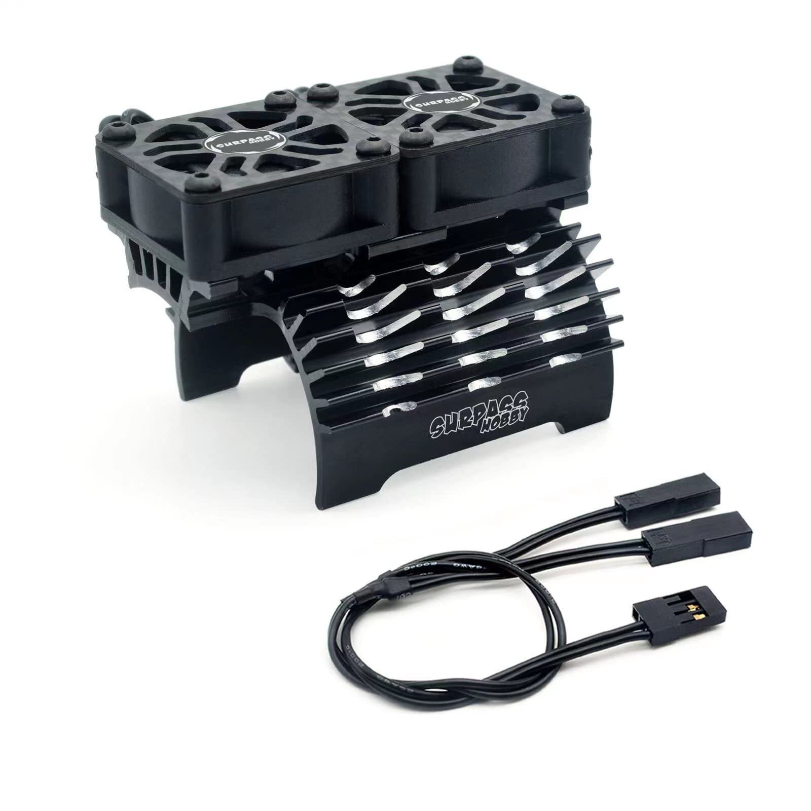 Twin 30mm27000RPM RC Motor Cooling Fan Surpass RC Car Motor Heatsink with Met...