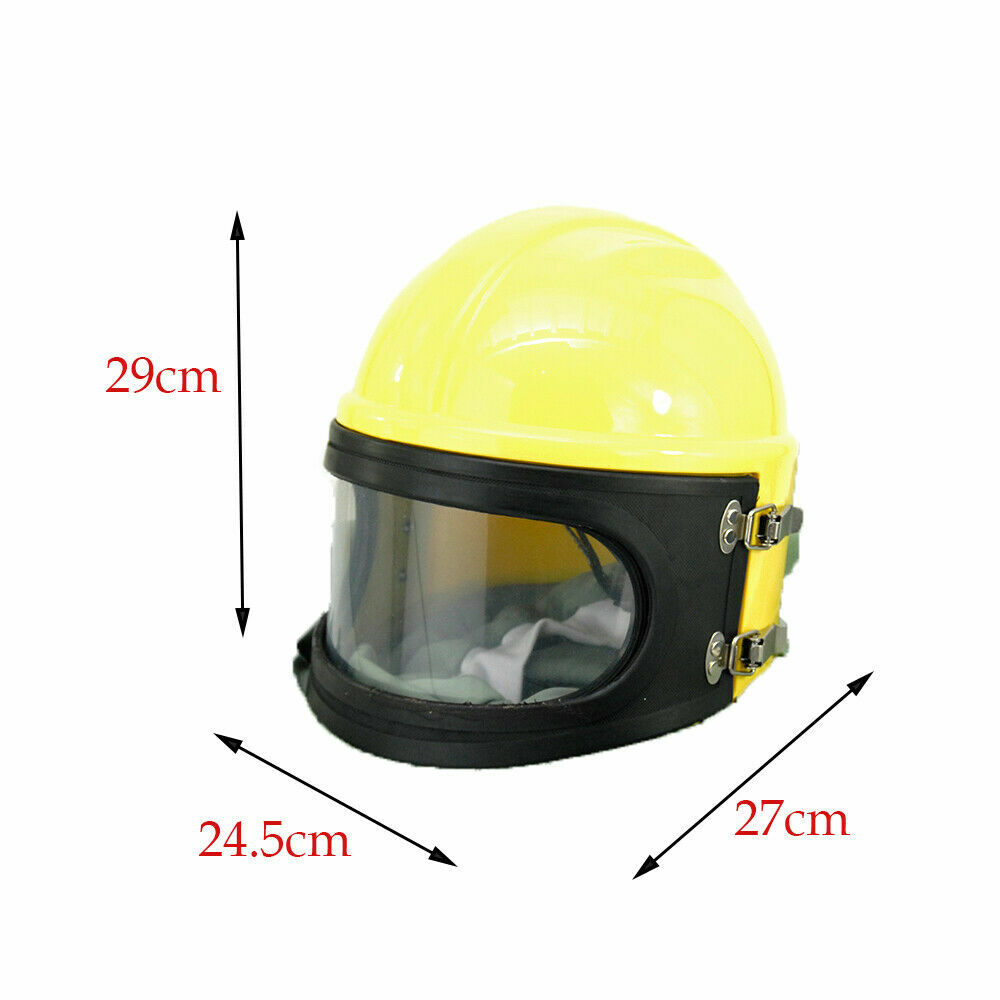 ABX Adjustable Sandblast Helmet With Transparent Lens Hood Protector - Large 14.5x5.5 Inch Lens - Yellow - View #4