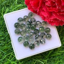 Natural Moss Agate Rose Cut Round Shape 6mm 50Pieces Loose Gemstone For Jewelry