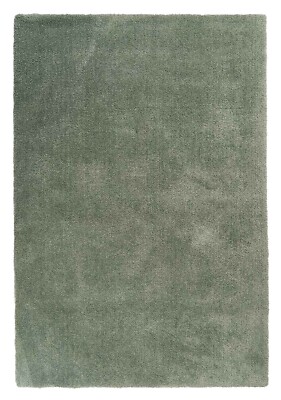 Teppich Hochflor Shaggy Wohnzimmer Webteppich Polyester Grün Einfarbig 80x150 cm