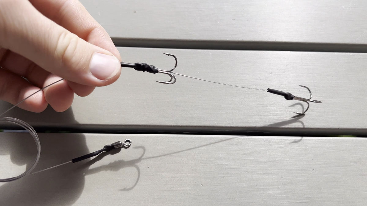 5 Terminali Mortaia Per Luccio E Zander – Filo Traccia Acciaio Inox – Taglie 2,4,6,8 (Dead Bait Rig)