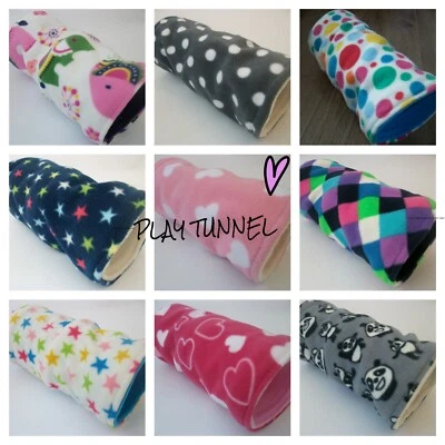 **16 DESIGNS** COZY PETS FLEECE TUNNEL PLAY TUBE GUINEA PIG BED HEDGEHOG12" x 6"