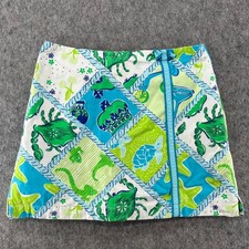 Vintage Lilly Pulitzer Blue Green Crabs Turtles Starfish Martinis Skort Girls 10