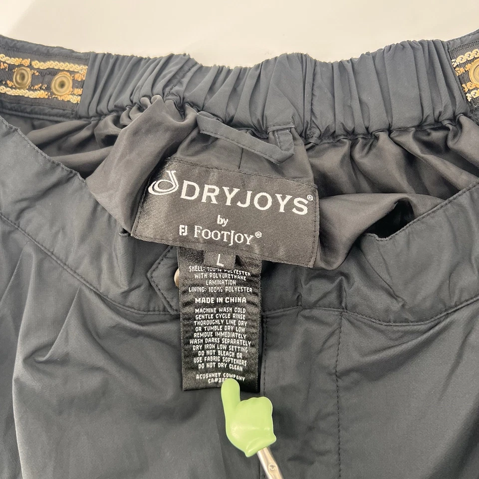 Pantalones de golf FootJoy FJ Dryjoys para hombre grandes negros lluvia viento impermeables ligeros Foto 4 de 4