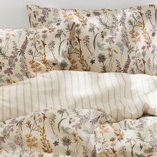 Floral Duvet Cover Set Queen Size,Beige Colorful Floral Pattern Reversible Be...