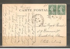 LOT  FC  5978  --SEMEUSE 5c x 2  vert   PEROS GUI REC POUR USA