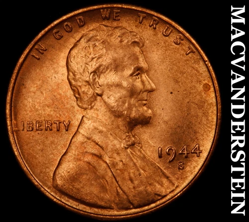 1944-S Lincoln Wheat Cent- Choice Gem Brilliant Uncirculated Luster #J2399