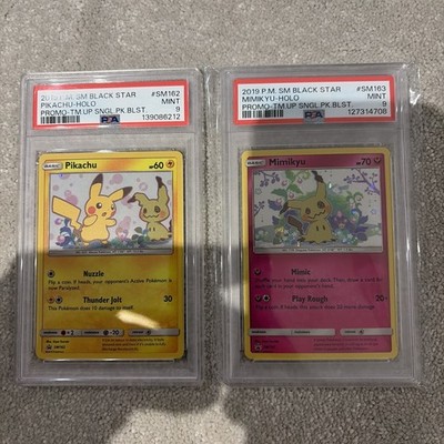 2019 Pokemon Mimikyu Tag Team Promo SM163 & 162 Paar ..