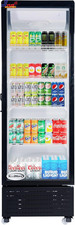 23 In. One Glass Door Commercial Display Merchandiser Refrigerator Cooler in Bla