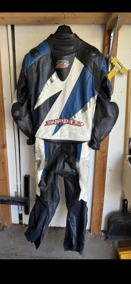 Nuevo Traje de Pista de Carreras de Motocicleta SPIDI Cuero 2 Piezas Chaqueta Talla 50 T Anillo R Tech Foto 2 de 4
