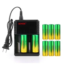 Skywolfeye 26650 Battery 3.7V Rechargeable Batteries Flat Top Cell Lot